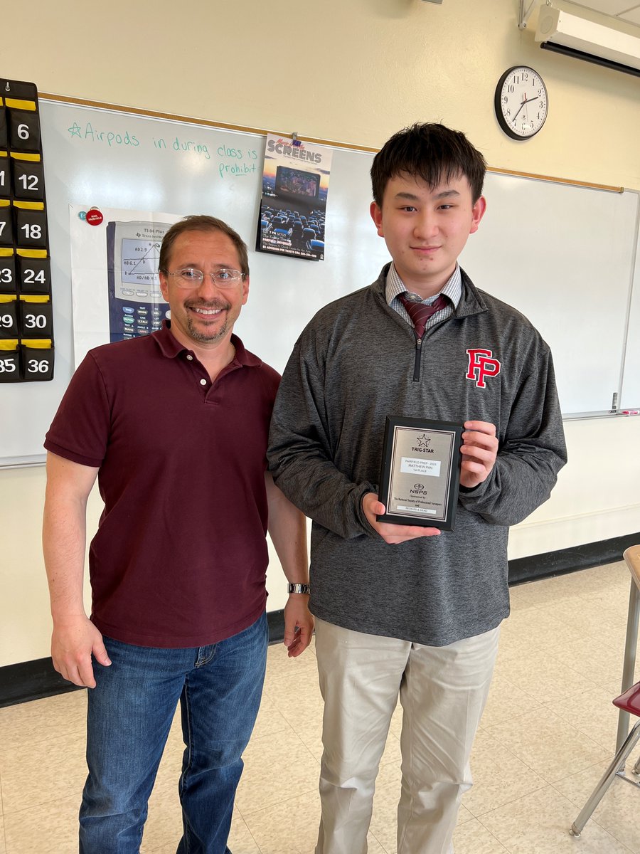 fairfieldprep's tweet image. Congratulations to Matthew Pan '25, named the Trig-Star CT State Champion! Trig-Star is an annual high school mathematics competition sponsored by the National Society of Professional Surveyors based on the application of Trigonometry. #BeIgnited #BeChallenged #PrepSTEM #AMDG