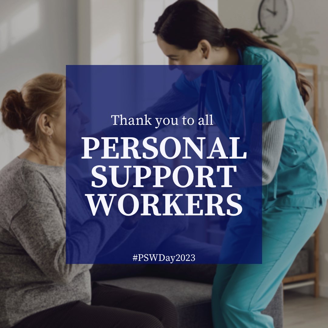 Today is Personal Support Worker Day. 

PSWs are an invaluable part of our health care system and today, we extend our gratitude to all PSWs across #Ontario. Thank you for all that you do!

#PSWDay2023