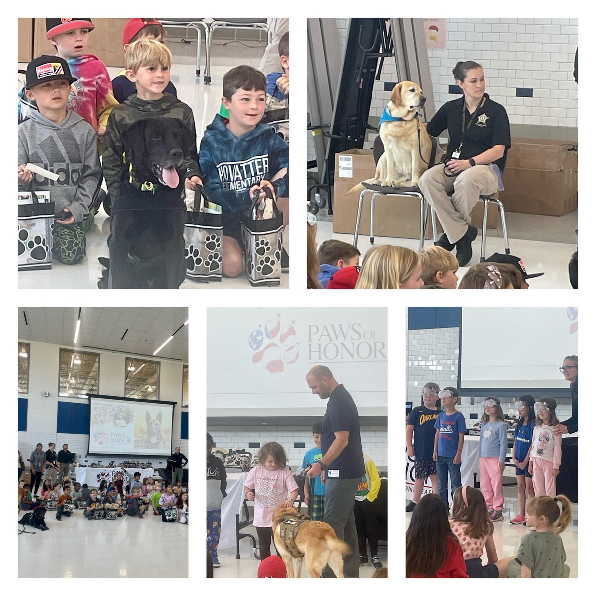 Yesterday our first grade honeybees got to learn about working dogs with Paws of Honor 🐾<a href="/PawsOfHonorK9s/">Paws of Honor</a> <a href="/HovatterES/">Hovatter Elementary</a>