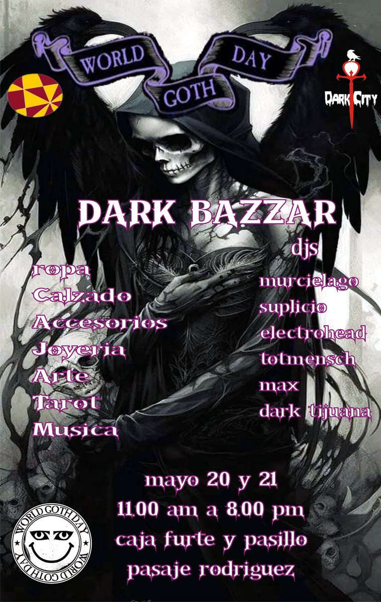 darktijuana's tweet photo. World Goth Day - Dark Bazzar
Sábado 20 y domingo 21 de mayo de 11:00 a 20:00 horas. Lugar: La Caja Fuerte dentro del Pasaje Rodríguez. Entrada por av. Revolución casi esquina con calle Tercera, Centro, Tijuana. https://t.co/TNCyPkKBng
