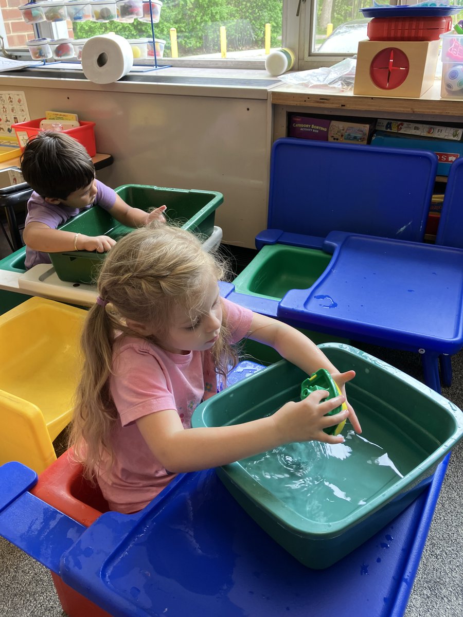 MrsVesaM's tweet photo. After listening to Who Sank the Boat story, the students used props from the story to investigate sinking/floating concepts. #112teachers #112leads @GreenBaySchool https://t.co/nJ7yaBV4fP