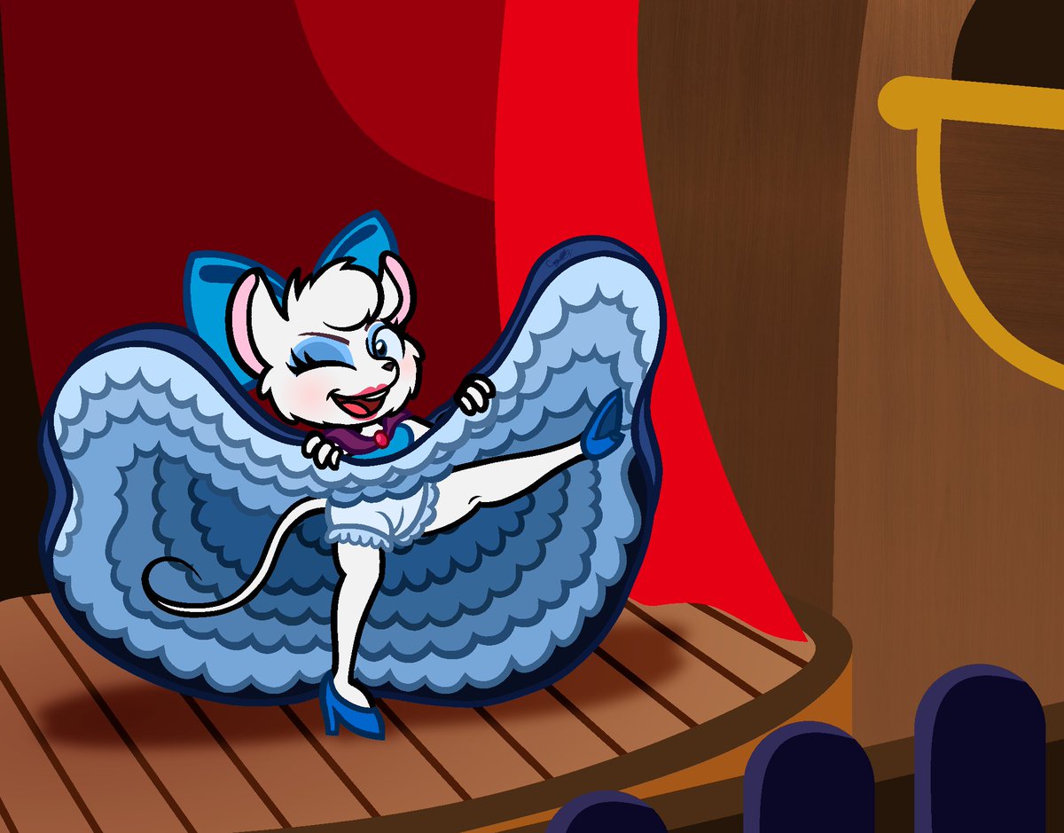 CaptainQuack64's tweet photo. Commission for @Gerry_AAB~! 💖🎨

He's asked me to draw Miss Kitty Mouse (of French Decedant) from Disney's The Great Mouse Detective traveling to her ancestral home of Paris, France to put on a show for the Parisian mice! 🐭💙 https://t.co/A0DPQ3VttI