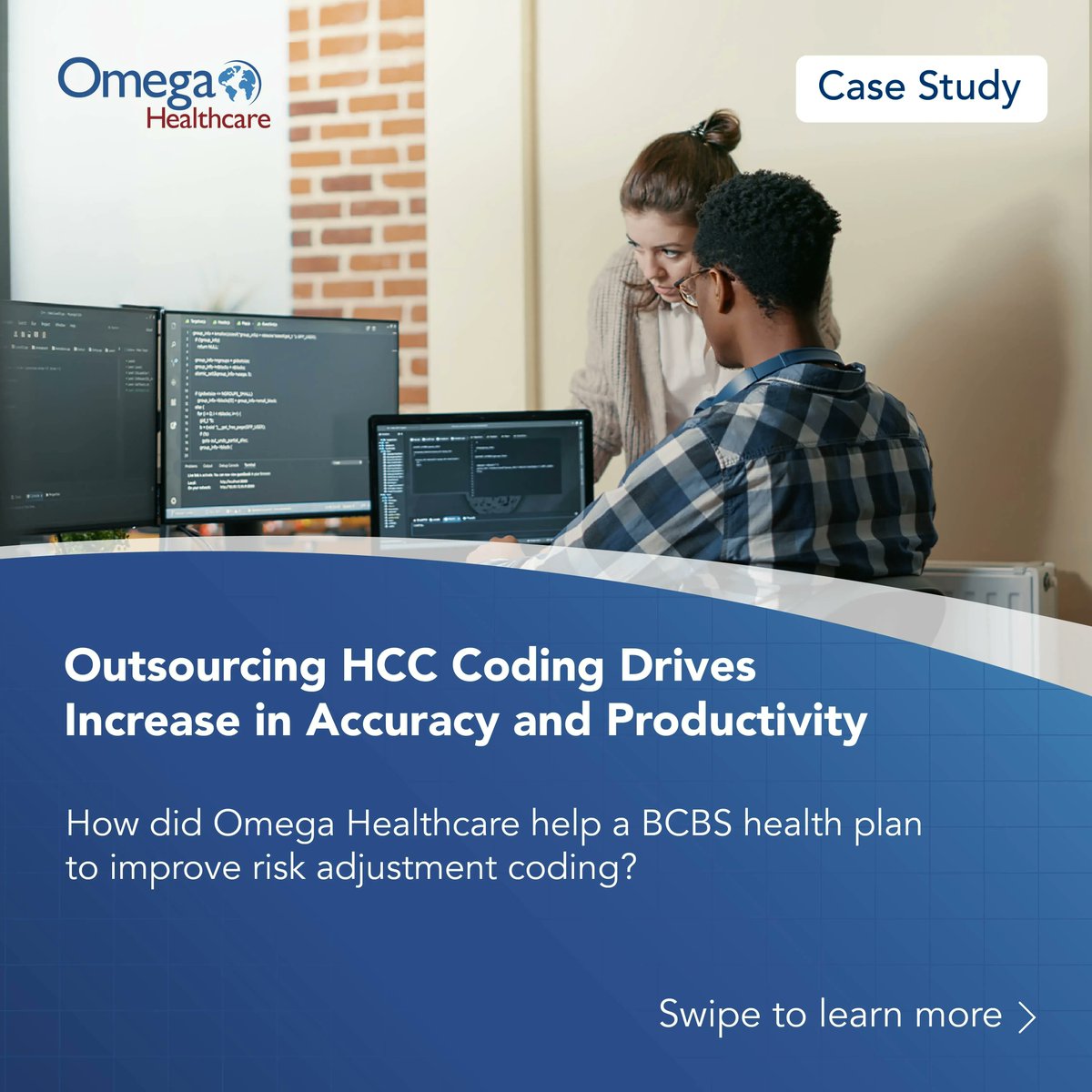 Omega_HMS's tweet image. When one of America’s largest Blue Cross Blue Shield insurers needed to improve risk adjustment coding productivity, they partnered with Omega Healthcare to log exceptional results.

Read our case study to learn more: buff.ly/45c9nCt
 
#HCCCoding #RiskAdjustmentCoding