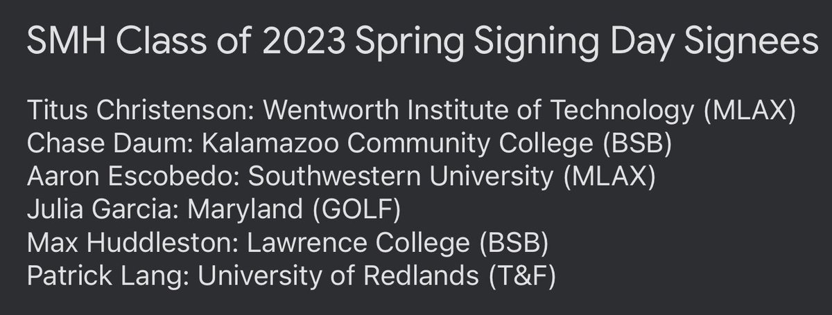 HUGE CONGRATS to our Spring Singing Day Signees!! 👏🏼 🛡️🆙 #TheHall