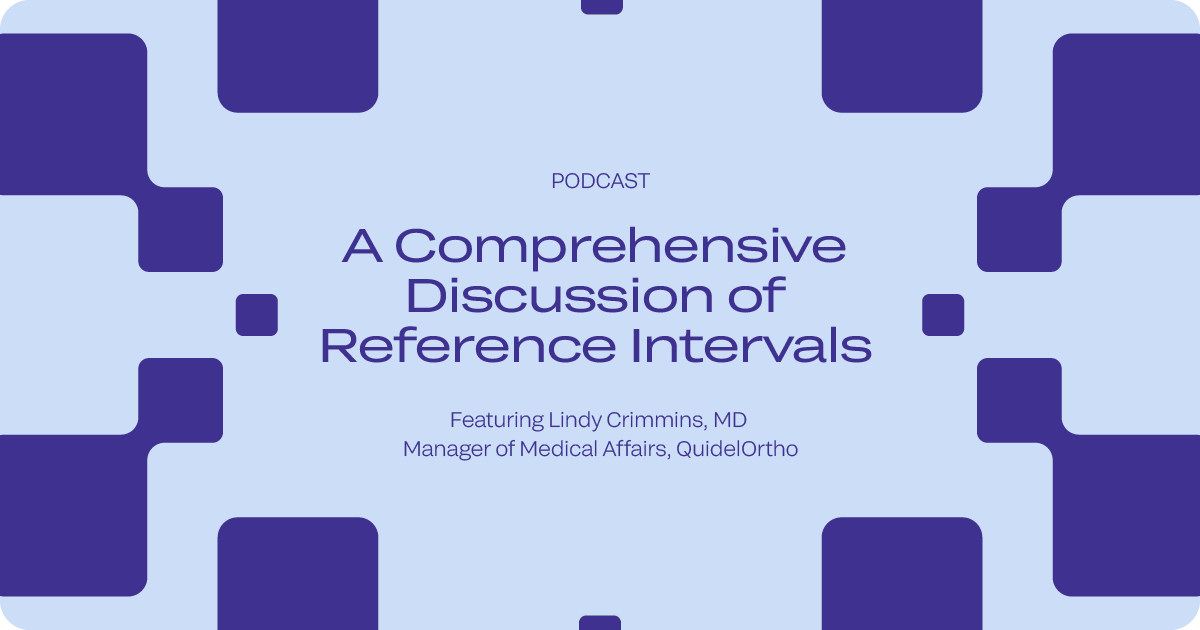 QuidelOrtho's tweet photo. Dr. Lindy Crimmins provides a comprehensive explanation of reference intervals, an important tool used by clinicians and lab professionals, from how they are established to how they are evolving. https://t.co/s6eUM69HPY #QuidelOrtho #podcast #referenceintervals #lindycrimmins https://t.co/SbaoepZlnk