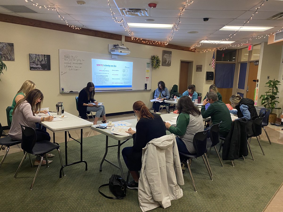 MsEIljo's tweet photo. Powerful ending to our week as our MiCIP team planned the big rollout of our Disciplinary Literacy goal for next year! πͺπ»ππ»ββοΈπ¨π»βπ«π£οΈπ§ ππΌβπΌπππ#DLinAction #TeacherLeaders #BookStudy #CITSsupport #reading #writing #talking #thinking Thank you for the support@prestofry https://t.co/KrhnTNLEZL