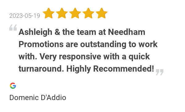 NeedhamPromo's tweet image. New 5.0-star Review: "Ashleigh &amp;amp; the team at Needham Promotions are outstanding to work with. Very responsive...