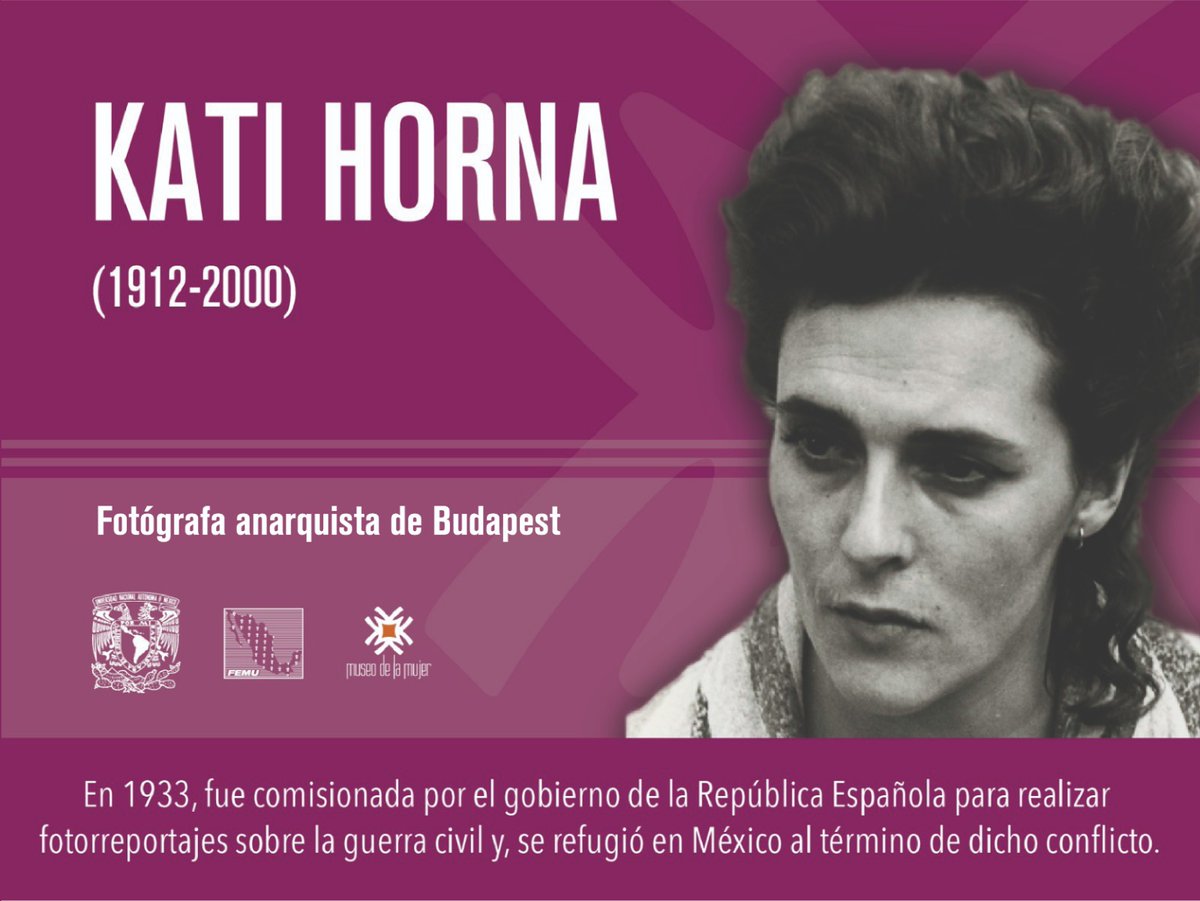 📸 El 19 de mayo de 1912 nació #KatiHorna, fotógrafa anarquista, originaria de Budapest, Hungría.
En 1933, fue comisionada por el gobierno de la República Española para realizar fotorreportajes sobre la guerra civil y, al término de dicho conflicto se refugió en México🇲🇽.