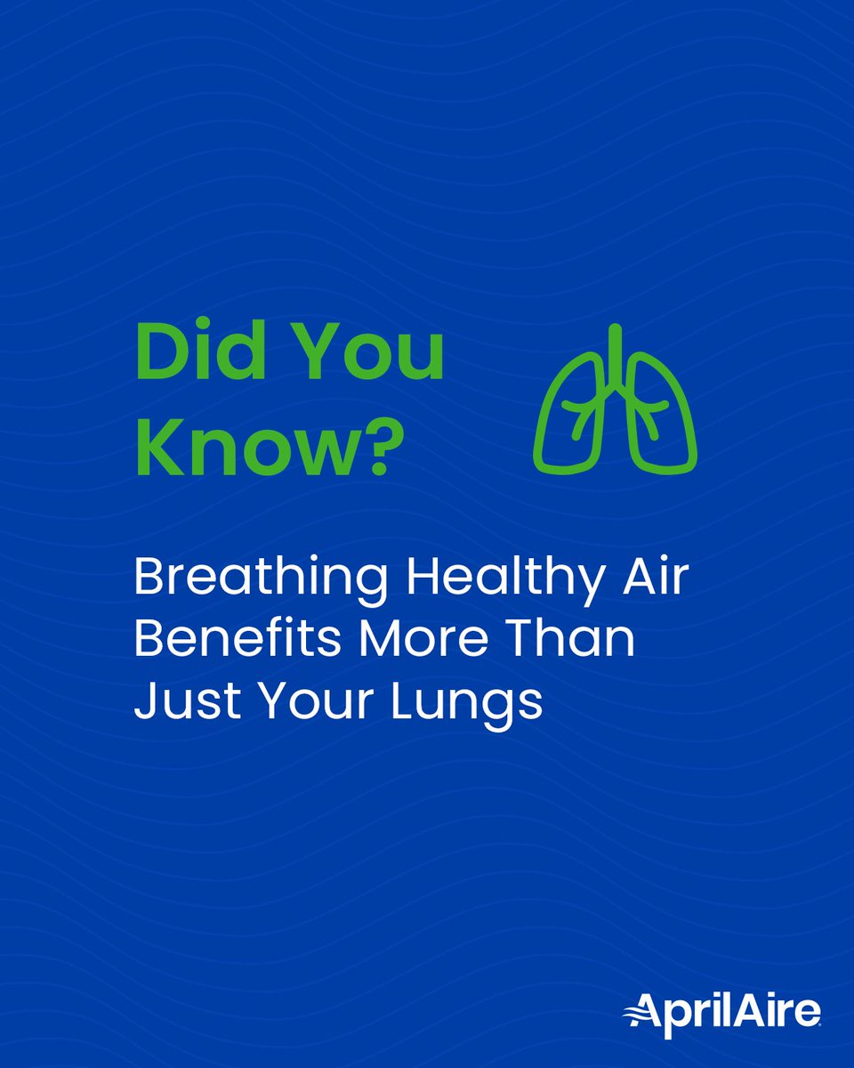 Your lungs aren’t the only part of your body that will benefit from breathing #HealthyAir. There’s been a correlation found between air quality and brain function, child development, heart health, and more! AprilAire has you covered with IAQ solutions. bit.ly/3KX6UCO