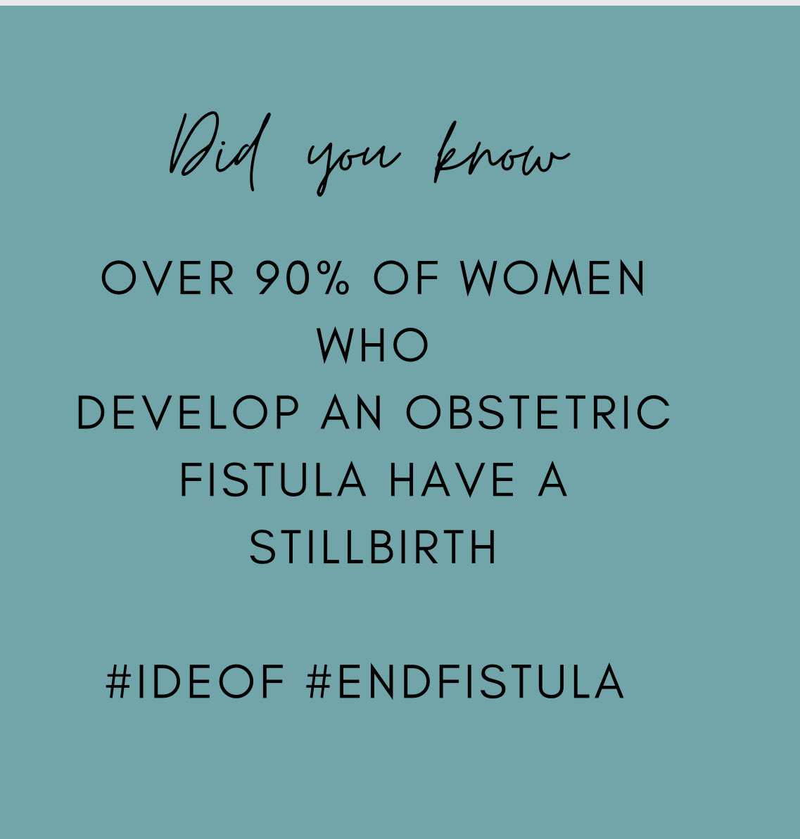 The tragedy of obstetric fistula goes beyond the tissue trauma. The psychological and social trauma and consequences must also be recognized and cared for. #IDEOF #endfistula