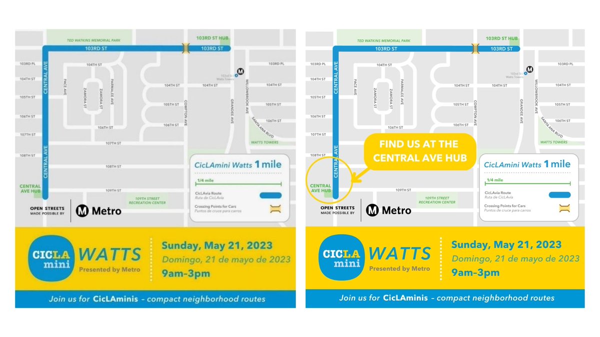 GoHumanSoCal (@gohumansocal) on Twitter photo Join us at CicLAmini Watts on Sunday, May 21! Go Human will be hosting activities & distributing free helmets along with other traffic safety swag. For more info visit ciclavia.org/mini_watts23
<a href="/SCAGnews/">Southern California Association of Governments</a> <a href="/OTS_CA/">CA Office of Traffic Safety</a> #GoHumanSoCal #SCAG #BikeMonth #EveryMonthIsBikeMonth #BikeSafety Join us at CicLAmini Watts on Sunday, May 21! Go Human will be hosting activities & distributing free helmets along with other traffic safety swag. For more info visit ciclavia.org/mini_watts23
<a href="/SCAGnews/">Southern California Association of Governments</a> <a href="/OTS_CA/">CA Office of Traffic Safety</a> #GoHumanSoCal #SCAG #BikeMonth #EveryMonthIsBikeMonth #BikeSafety