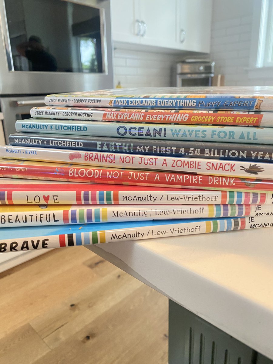 dporte_author's tweet photo. Super pumped for my @stacymcanulty author study. I’m so inspired by her work and looking forward to breaking these apart to learn more. 📚#showmeyourstack #authorstudy #picturebookauthor https://t.co/6L2uW7gTWE
