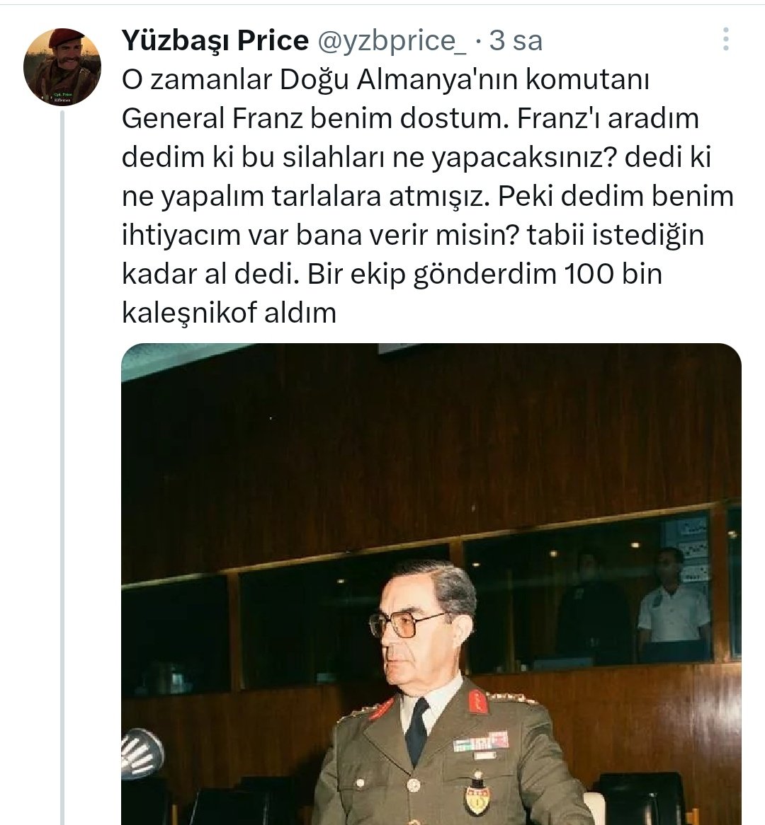 Sürekli bahsedilen "eski ordunun paşaları" Almanların çöp niyetine attığı silahları dileniyordu ve bunu gurur duyulacak bir şey gibi anlatıyorlar. Askerliği sosyal medyadan öğrenenlerin eskiler fetişizmi çok komik.