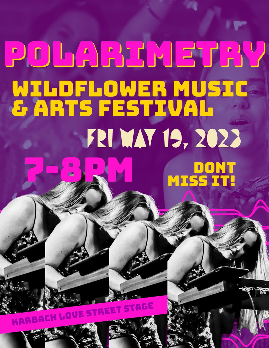 WildflowerFest's tweet image. The Karbach Love Street Stage features Polarimetry TONIGHT at Wildflower! Arts &amp;amp; Music Festival! #WAMFEST23 #RichardsonRocks #KarbachBrewing  TIX &amp;amp; INFO: wildflowerfestival.com