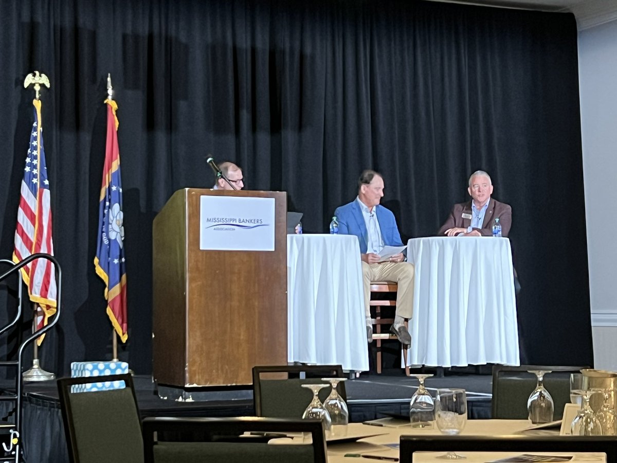 Appreciated the opportunity to speak with Hoppy Cole and <a href="/BradMBolton/">Brad Bolton</a> this AM about our great banking industry!  Lifting up all bankers for Unity through Community. #Americasbanks <a href="/msbankers/">Mississippi Bankers</a> are really great people!! <a href="/ABABankers/">American Bankers Association</a> <a href="/ICBA/">Independent Community Bankers of America</a>
