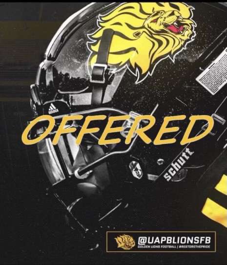 After a great conversation with @CoachBA1010 , I am blessed to say that I have received an D1 offer from @UAPBLionsFB. All glory to god!
@CoachHankCarter @CoachRJGomez @TommyMangino @LTHSCavFootball @LT_FBRecruiting