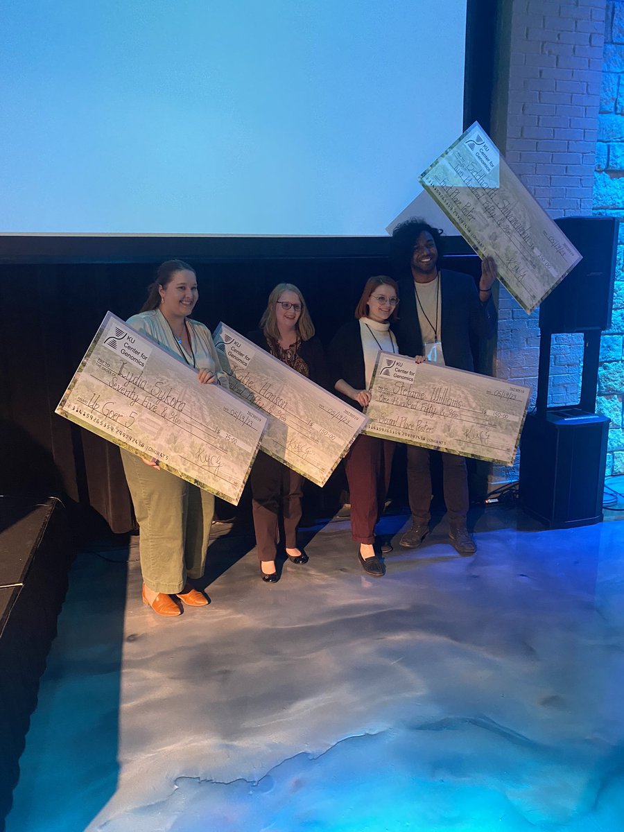 KU Center for Genomics (@genomicsku) on Twitter photo Giant checks for best posters and best talks! #KUCG23 Giant checks for best posters and best talks! #KUCG23