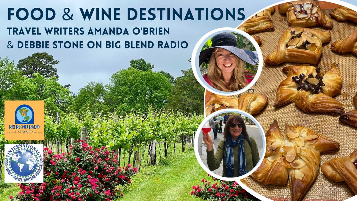On #BigBlendRadio now, @IFWTWA travel writers Amanda O'Brien @theboutiqueadv & Debbie Stone @travelstonedeb share their food/wine adventures around the world & across the USA. Listen: shows.acast.com/big-blend-radi… #FoodieFriday #WineTasting #IFWTWA