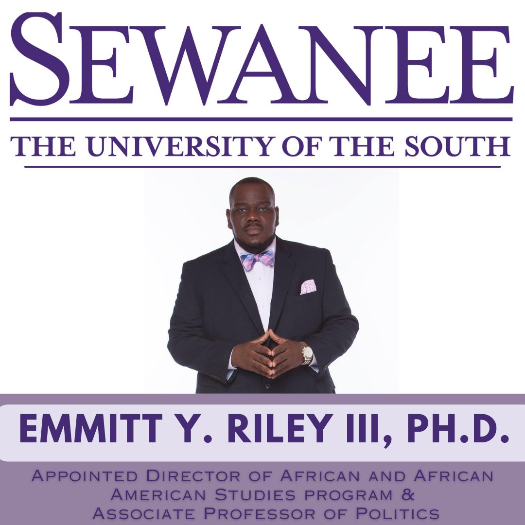 Emmitt Y. Riley, III (@dreyr3rd) on Twitter photo Thrilled to share that next fall I'll be joining the esteemed faculty at Sewanee: <a href="/univofthesouth/">Univ of the South</a> as an Associate Professor of Politics with tenure and Director of African and African American Studies!
I'll be relocating to Chattanooga, TN, and I'll be a little closer to home. Thrilled to share that next fall I'll be joining the esteemed faculty at Sewanee: <a href="/univofthesouth/">Univ of the South</a> as an Associate Professor of Politics with tenure and Director of African and African American Studies!
I'll be relocating to Chattanooga, TN, and I'll be a little closer to home.