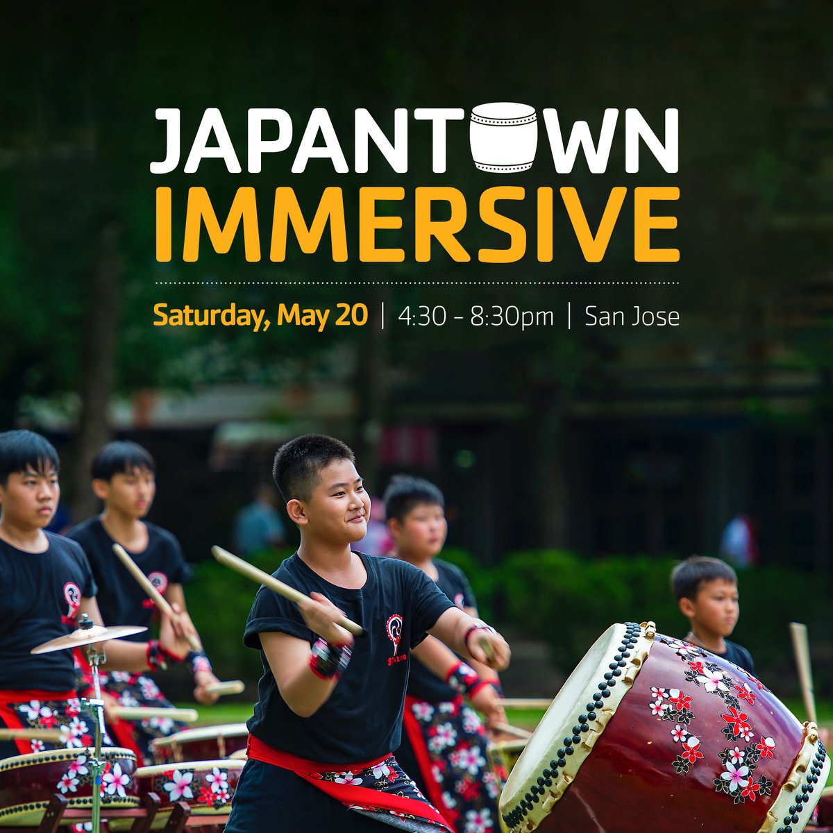 This Saturday, celebrate Asian American/Pacific Islander Heritage Month at San Jose's Japantown Immersive with activities including performances from San Jose Taiko, arts and crafts, scavenger hunts and more. Learn more at taiko.org/japantownimmer….