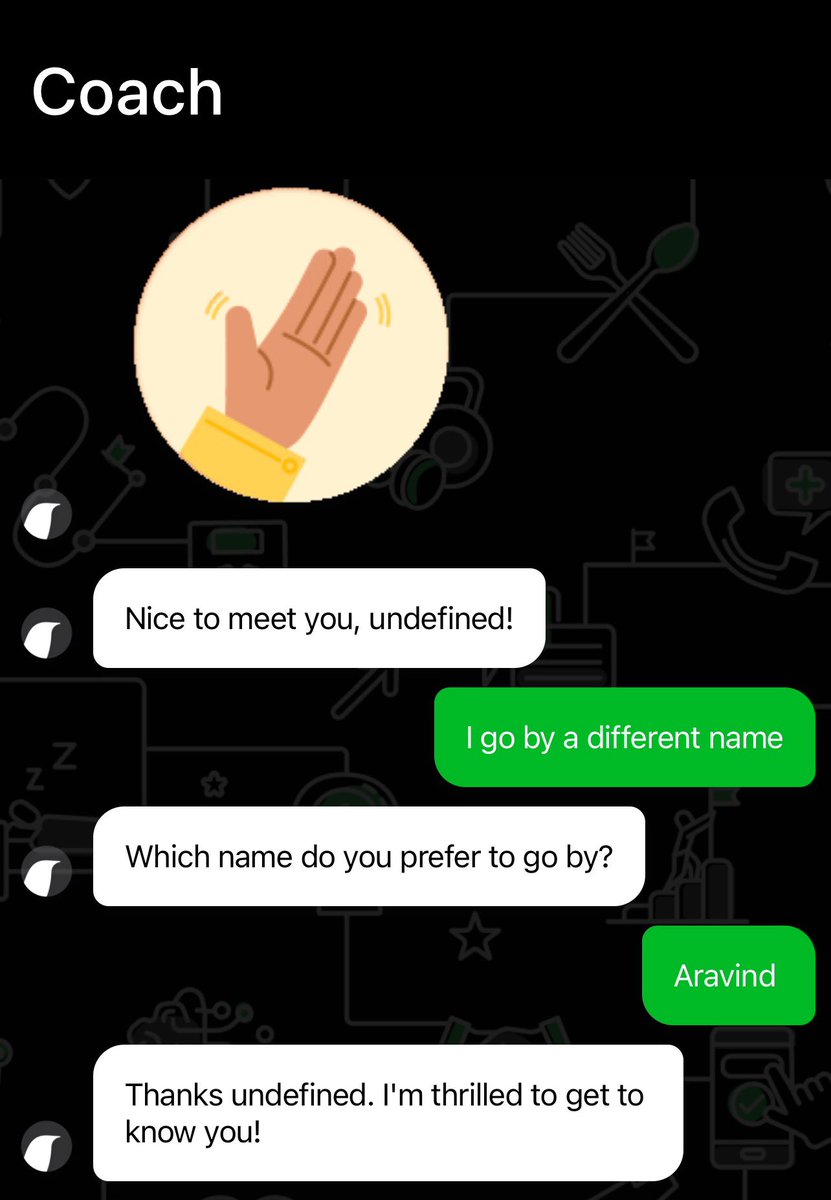 khasibhatla's tweet photo. @larkhealth I really appreciate the welcome &amp; checking on my preferred name. I would have liked to be called by first name and not undefined though! 🤨 https://t.co/QsTYXgCURl