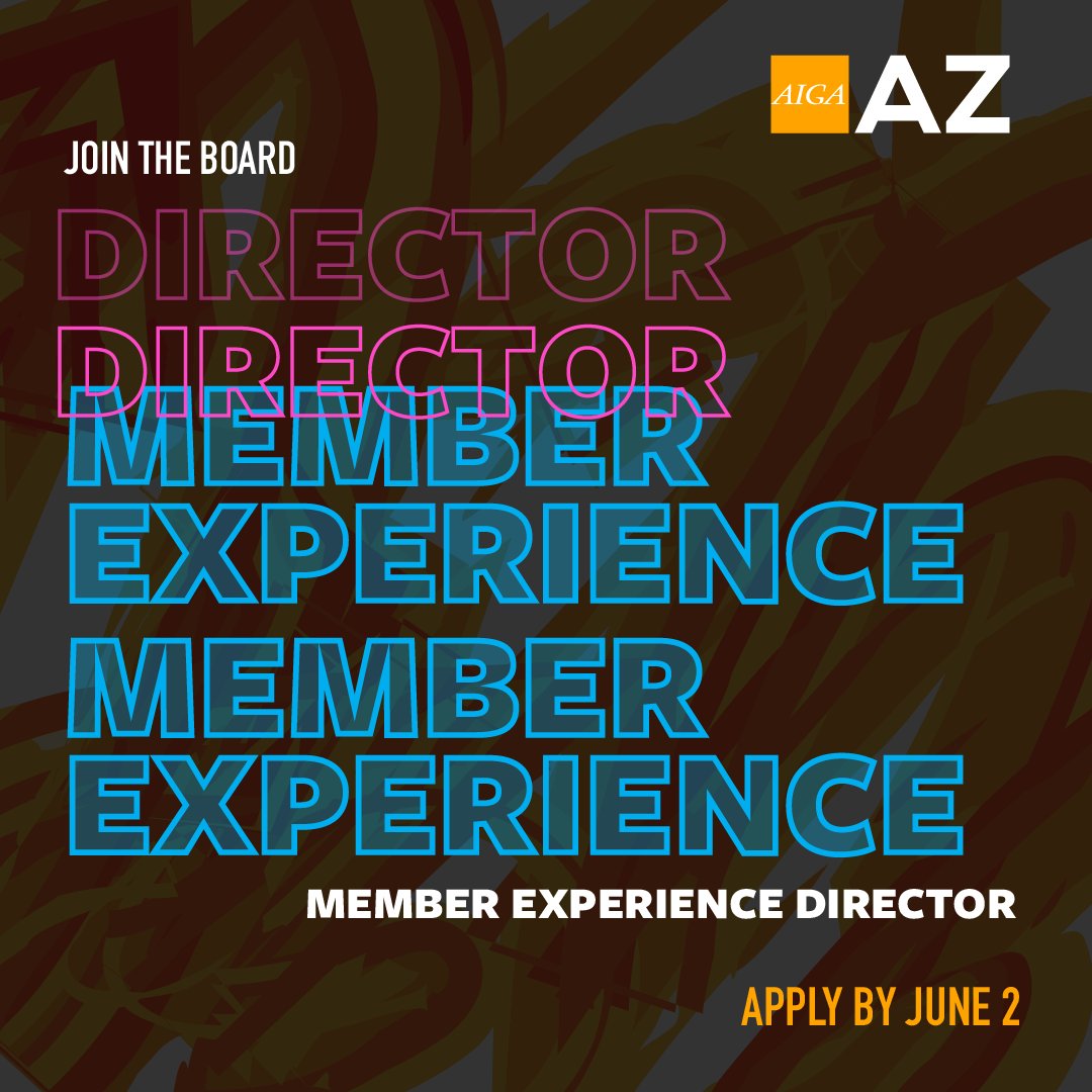 JOIN THE BOARD! Love meeting new people? Is networking your jam? You would be the perfect Member Experience Director. Apply by June 2. loom.ly/TIIK9KY

#aiga #aigaaz #creative #jointheboard