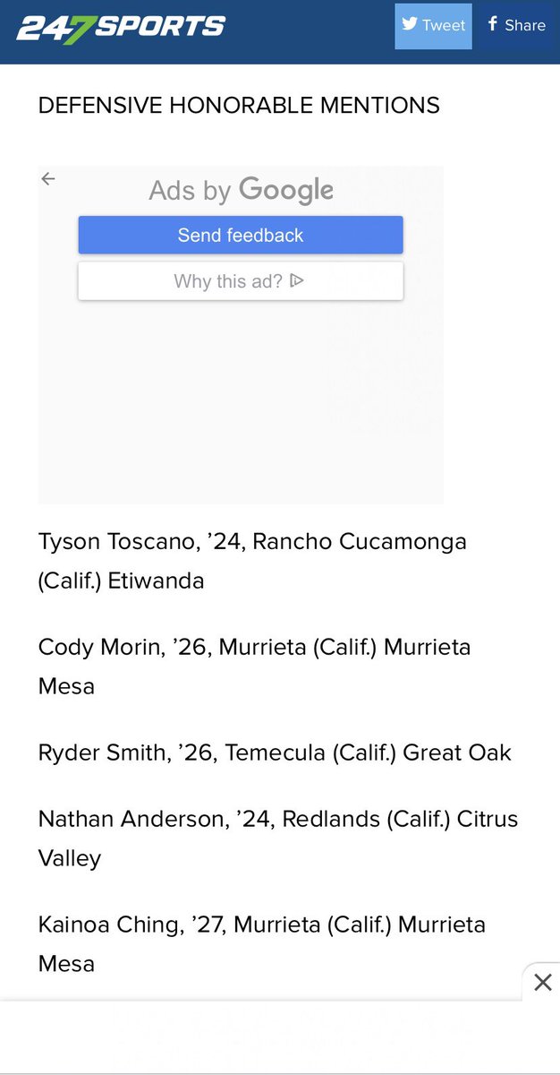 Tyson Toscano (@toscanotyson) on Twitter photo ATGTG! Blessed to be recognized in the <a href="/247Sports/">247Sports</a> article by <a href="/GregBiggins/">Greg Biggins</a> and <a href="/OfficialKOBros/">KO Bros</a>.
<a href="/EtiwandaFB/">Etiwanda High Football</a> <a href="/KOBrosRecruits/">KO Bros Recruits</a> <a href="/bigtoski/">Bigtosk</a> <a href="/ToscanoDianna/">Dianna Toscano</a> ATGTG! Blessed to be recognized in the <a href="/247Sports/">247Sports</a> article by <a href="/GregBiggins/">Greg Biggins</a> and <a href="/OfficialKOBros/">KO Bros</a>.
<a href="/EtiwandaFB/">Etiwanda High Football</a> <a href="/KOBrosRecruits/">KO Bros Recruits</a> <a href="/bigtoski/">Bigtosk</a> <a href="/ToscanoDianna/">Dianna Toscano</a>
