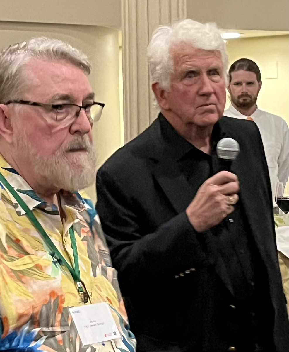 PacificBridge's tweet photo. Fun and merriment for all at the #Ethernet 50th Anniversary hosted by @EthernetAllianc!  The event included a surprise guest, the #OG of #Ethernet, @RobertMMetcalfe #VoiceOfEthernet #50YearsofEthernet https://t.co/kYpbWk0yzd