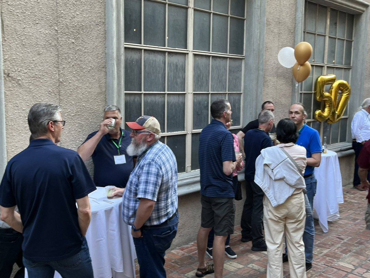 PacificBridge's tweet photo. Fun and merriment for all at the #Ethernet 50th Anniversary hosted by @EthernetAllianc!  The event included a surprise guest, the #OG of #Ethernet, @RobertMMetcalfe #VoiceOfEthernet #50YearsofEthernet https://t.co/kYpbWk0yzd