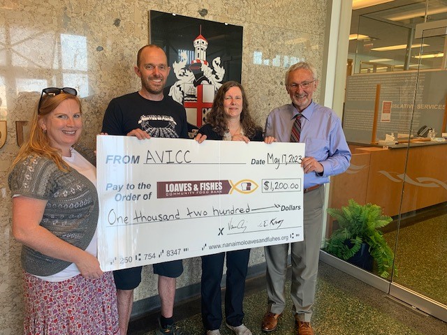 To thank the speakers at the 2023 AVICC AGM &amp; Convention, a donation was made  on behalf of AVICC to Loaves &amp; Fishes Community Food Bank by host communities, RDN, and the City of Nanaimo.  Thank you for supporting our communities!  <a href="/cityofnanaimo/">City of Nanaimo</a>  <a href="/RDNanaimo/">RDN</a> <a href="/VILoavesFishes/">Loaves and Fishes Community Food Bank</a>