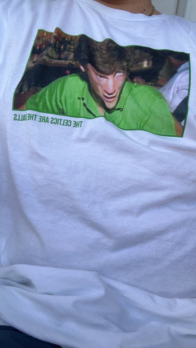 wolfgang79011's tweet image. @Slim_Papito13 Bringing out the shirt for a pivotal game. Not going to lie I’ve been a bad fan and haven’t worn the lucky shirt, but it’s crunch time now. Let’s go boys #celticsin5 #paintpoints