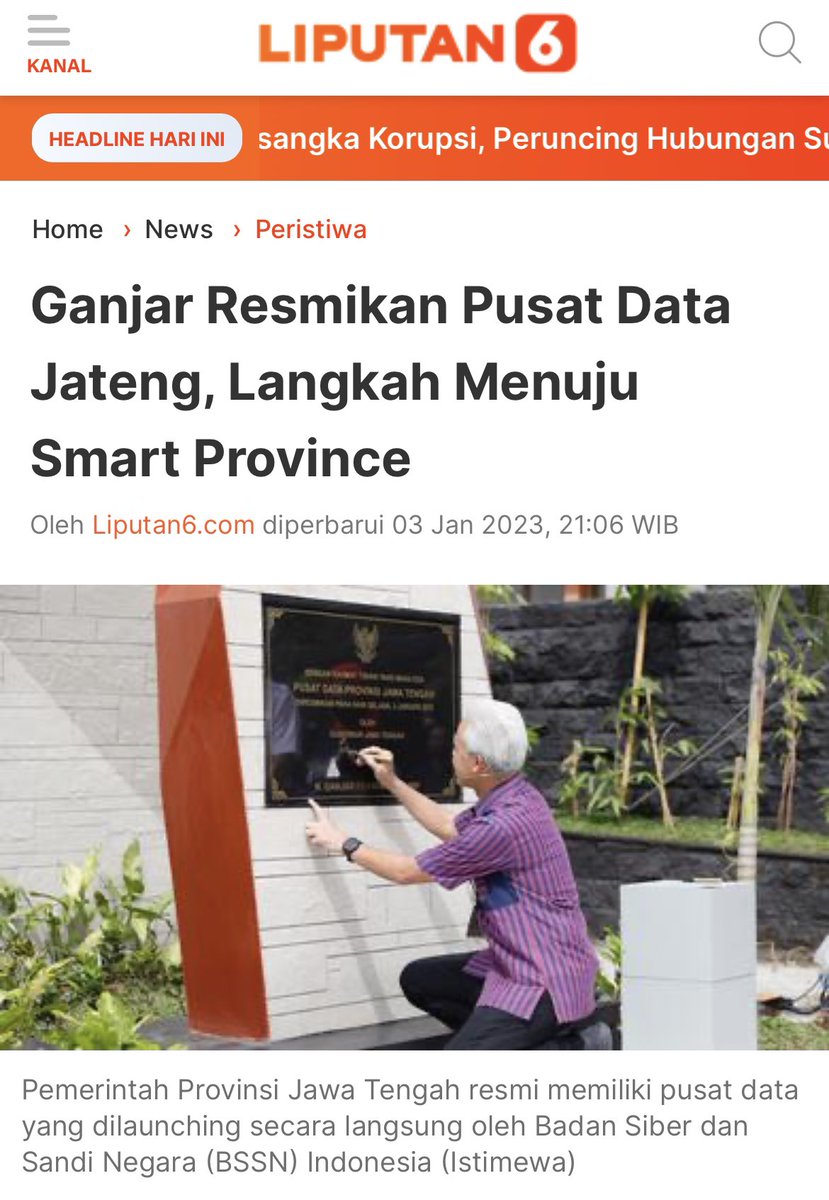 yusuf_dumdum's tweet photo. Lu nanya Smart City di Jateng? Udah bukan zaman lagi, Nir. Jateng dg jumlah penduduk 37,49 jt jiwa, 29 kabupaten & 6 kota, serta memiliki 7.806 desa bicaranya sudah bukan lagi soal smart city, tapi smart province.

Oh ya Nir, main2 ke Kudus. Di sana ada petani milenial yg keren2. Mereka menerapkan pertanian model greenhouse & mengadaptasi smart farming, digitalisasi, & Internet of Things (IoT). Silakan datang & lu bisa belajar.

Gw kasih tahu elu lagi, Nir. Smart City di DKI itu program Ahok. Anies cuma poles2 aja. Sama dg program rumah susun dipoles jd rumah lapis, normalisasi jd Naturalisasi, penggusuran jd penggeseran, reklamasi jd perluasan daratan, dll.

Skrg coba lu sebutin satu saja program real/asli/orginal dri Anies yg sukses. SATU saja!