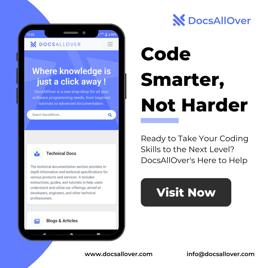 docsallover's tweet image. Supercharge your coding skills with Docsallover! 🚀 Discover in-depth technical docs, FAQs, and insightful blog articles to level up your coding game. 
#programming #techdocs #webdevelopment #coding #Docsallover