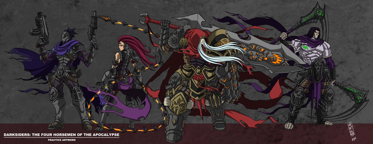 Elpaytingman's tweet photo. Darksiders: The Four Horsemen of the Apocalypse
#Darksiders #fanart #digitalart #ComicArt 😁😁 https://t.co/r9ZPaPtmzf