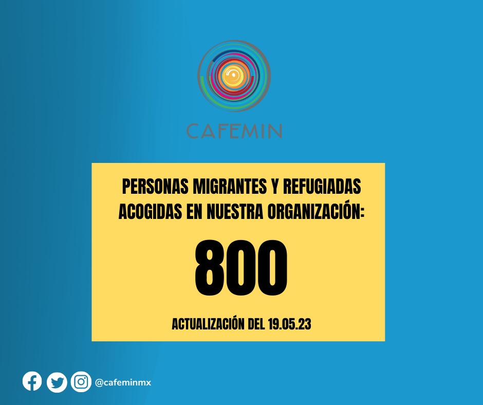 cafeminmx's tweet photo. 📷Actualización del 19.05: Tenemos alojadas en nuestras instalaciones a 800 personas #migrantes y #refugiadas conformadas principalmente por familias de origen haitiano, venezolano y colombiano. Seguimos necesitando de tu solidaridad para brindar asistencia humanitaria en #CDMX https://t.co/Z0trfuTSmQ