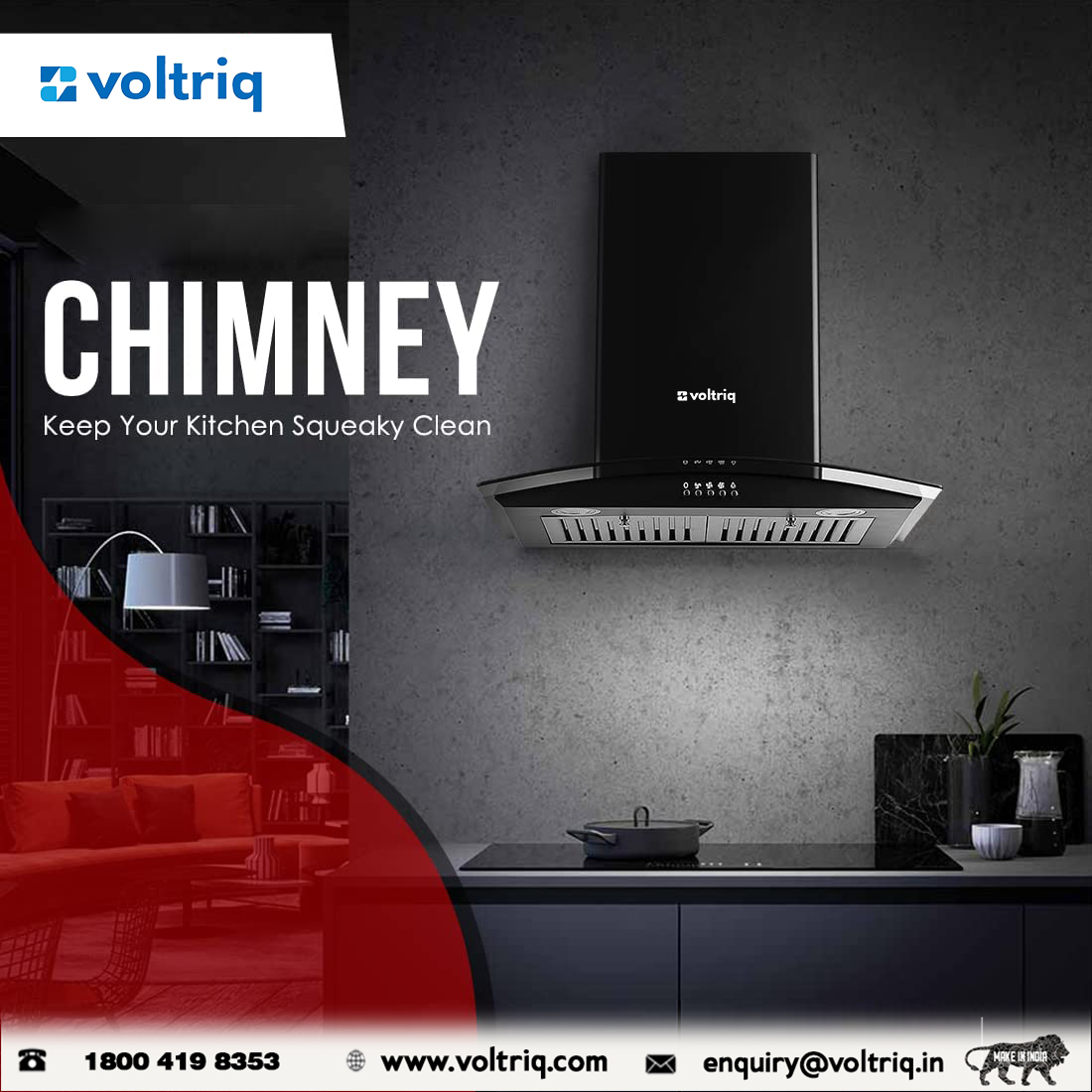 VOLTRIQ MAKE IN INDIA,

CHIMNEY THAT CLEANS UP FOR YOU
SMOKE-FREE,FRESH AND CLEAN KITCHEN

KEEP YOUR KITCHEN SQUEAKY CLEAN

VOLTRIQ KITCHEN CHIMNEY

#voltriq #voltriqindia #bestdeals #bestoffers #bestproduct #GeMIndia #Gemportal #gemdealer #indianproducts #homechimney