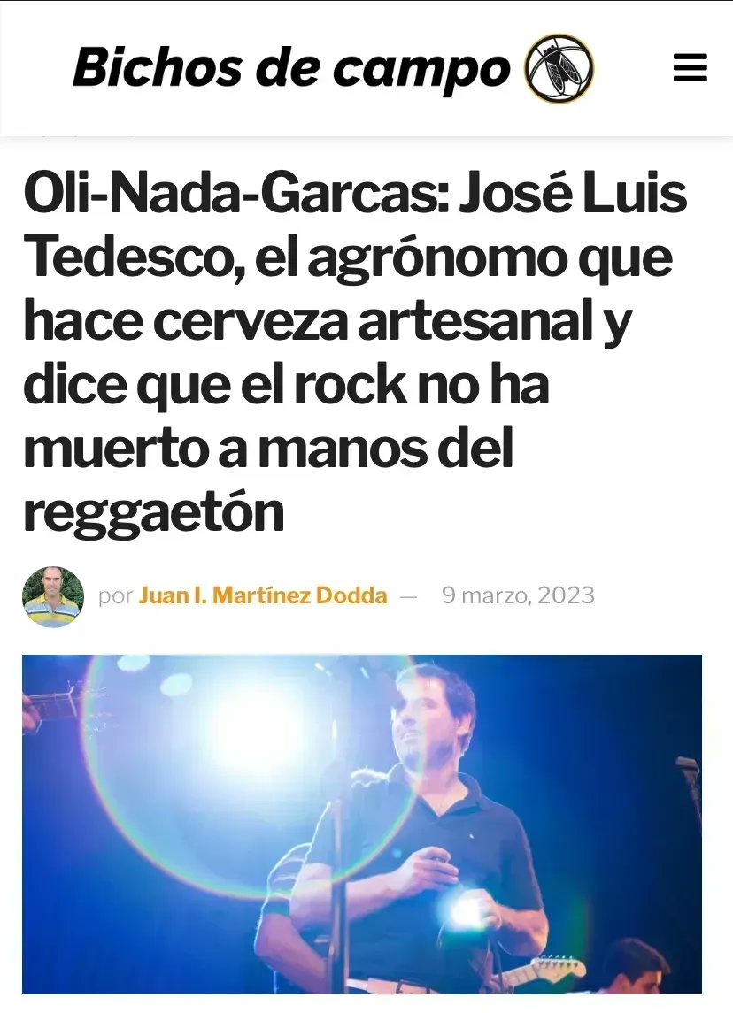 jumartinezdodda's tweet photo. AHORA todas las notas de #OLInadaGARCAS que ESCUCHAS en SPOTIFY las podes LEER en @BichosdeCampo 👉🏻 https://t.co/z6w89Heu7V
#ElCampoEnTuVida #AgroCULTURA https://t.co/vRQPELqPan