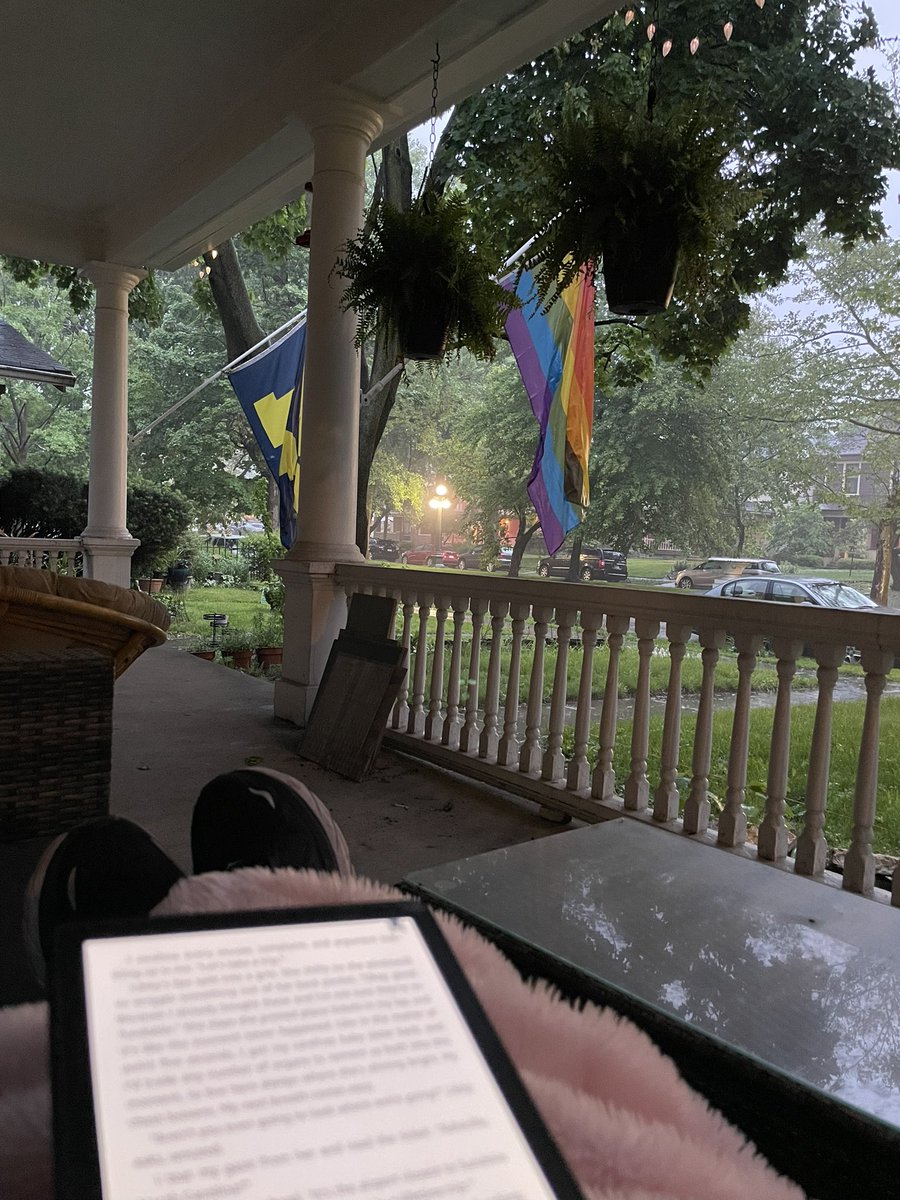 Front porch vibes in <a href="/Woodruff_Place/">Woodruff Place</a> - always great. Even better with rain and a book.