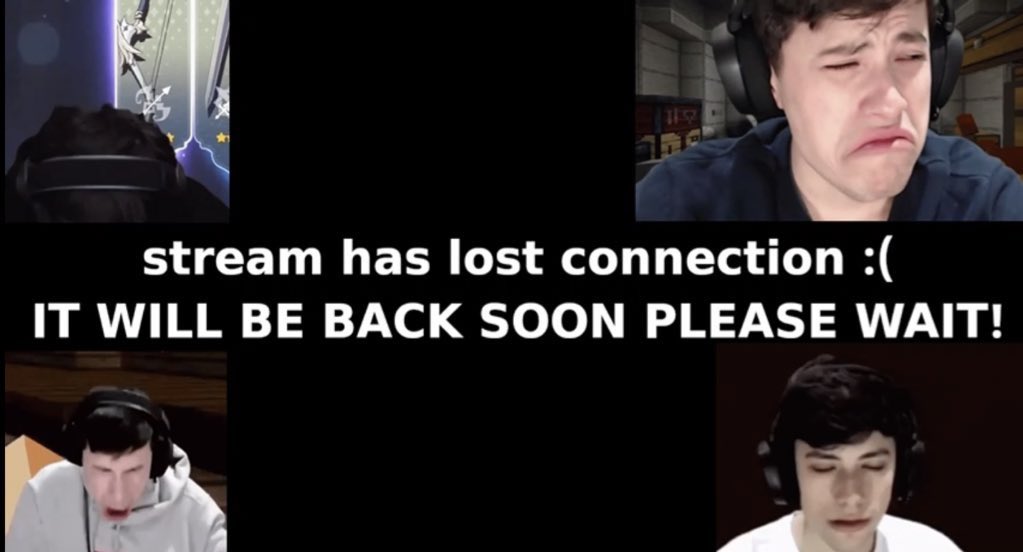 nessclouds's tweet photo. GEORGES STREAM HAS LOST CONNECTION SCREEN IM CRYING HES SO CUTE https://t.co/9AKqF7aw2V