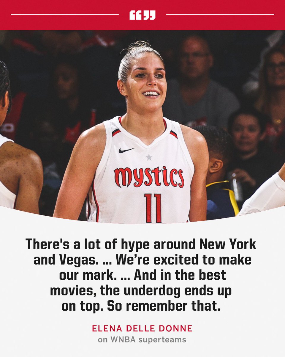 SportsCenter's tweet photo. Elena Delle Donne said this earlier this month.

The Mystics are up by 16 vs. the Liberty heading into the fourth 😳 https://t.co/bETJlhamff