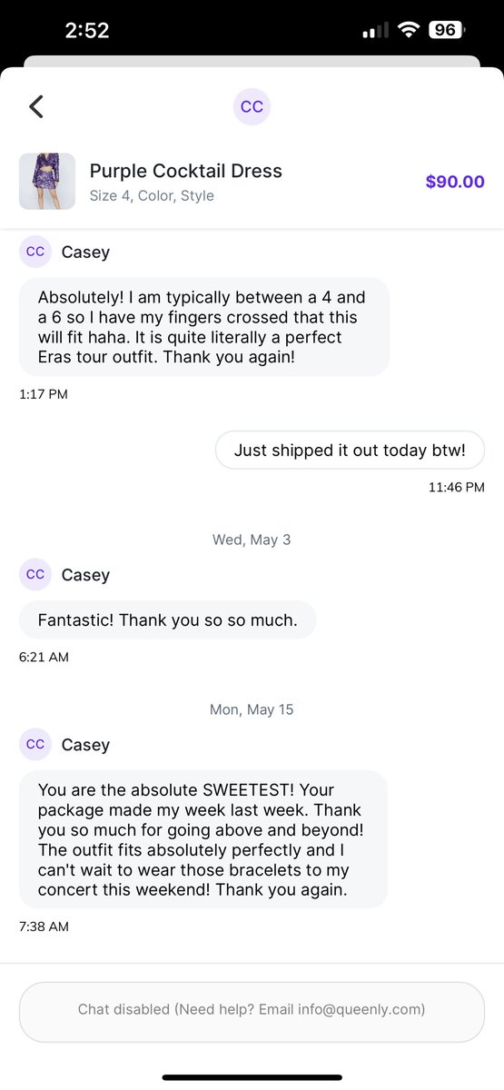 Being a user of my own company gives me so much gratification in what I do and how hard our team has been working.

I love knowing we can make people happy, one dress at a time!

This is me selling my Taylor Swift Eras Tour outfit on Queenly!