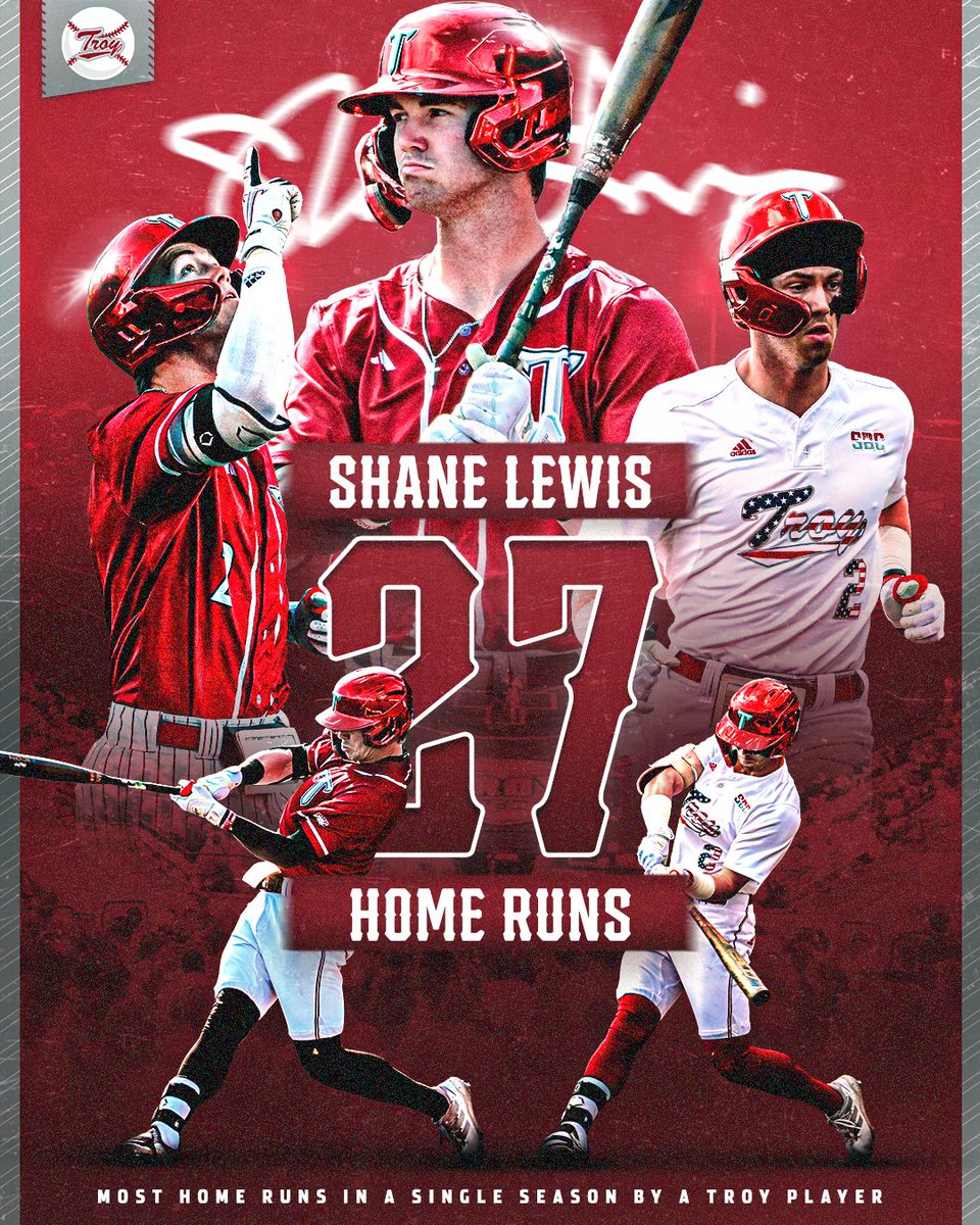 👑 𝐓𝐇𝐄 𝐊𝐈𝐍𝐆

Shane Lewis has now hit the most home runs in a season by any Trojan player. 

#BoysOfTroy 🛡️ | #OneTROY⚔️⚾️