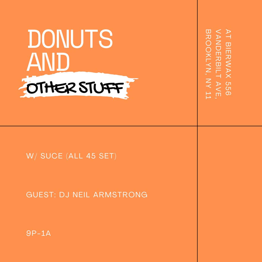 Catch me at @BierWax tomorrow playing 🍩🍩s and some 12”s alongside my brother <a href="/djneilarmstrong/">DJ Neil Armstrong</a> Come and say peace before he heads back to Japan