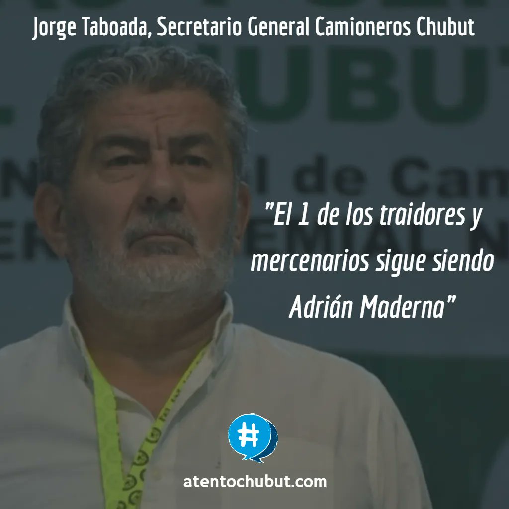 Lo dijo Jorge Taboada (<a href="/JJorgeotaboada/">Jorge Taboada</a>), sec. gral. de <a href="/CamionerosChub/">Camioneros Chubut</a>, a <a href="/CamionerosRadio/">Camioneros Radio</a> por la candidatura del Int. de Trelew a gobernador por fuera del PJ. "Tiene menos códigos que una bolsa de leña. Se lo dije en la cara varias veces, no tengo problema. Labura para el PRO".