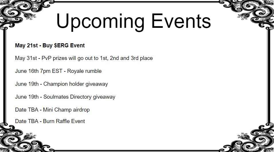 ErgoChampions's tweet photo. 🧵🧵🧵
Here at Ergo Champions, we're all about lifting up the Ergo protocol in a general sense.
That's why on Sunday May 21st, we are hosting a 'Buy $ERG' event.
Buy 1 $ERG or more (if you DCA anyways woohoo) and be eligible to win 5 ERG + Mage Champion + 10k EGIO tokens

#Ergo https://t.co/nrWthVrSWm