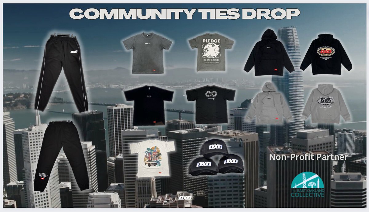 OriginXOpp's tweet photo. Drop line up- Community Ties, Out Now!

Cop ya merch &amp; support @EOakCollective!

https://t.co/UWJUTmcJhA https://t.co/tYdcJnK1JY