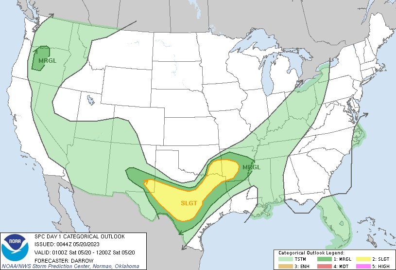 NWS Storm Prediction Center on Twitter "746pm CDT SPC Day1 Outlook
