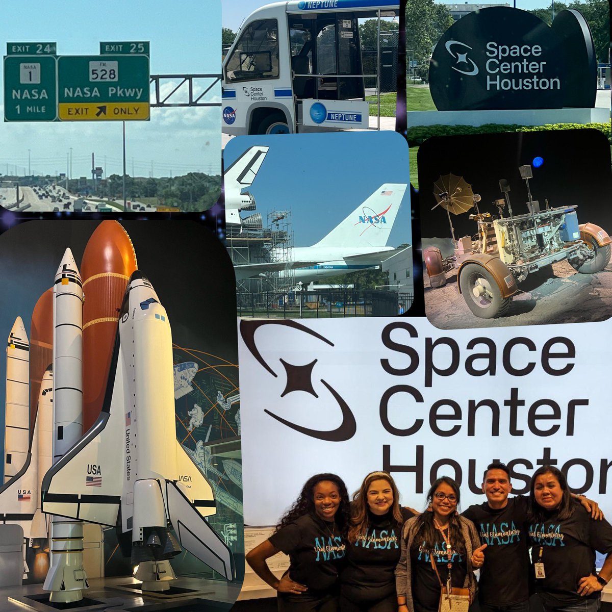 MsGarza_'s tweet photo. We had the best day ever! We took our amazing 5th graders to NASA Space Center in Houston! I am forever grateful to be able to help create memories that last forever, alongside an amazing group of educators, my 5th grade team!  @JhoselinSoto2 @ItsMsNickerson https://t.co/DQX10Dyndu
