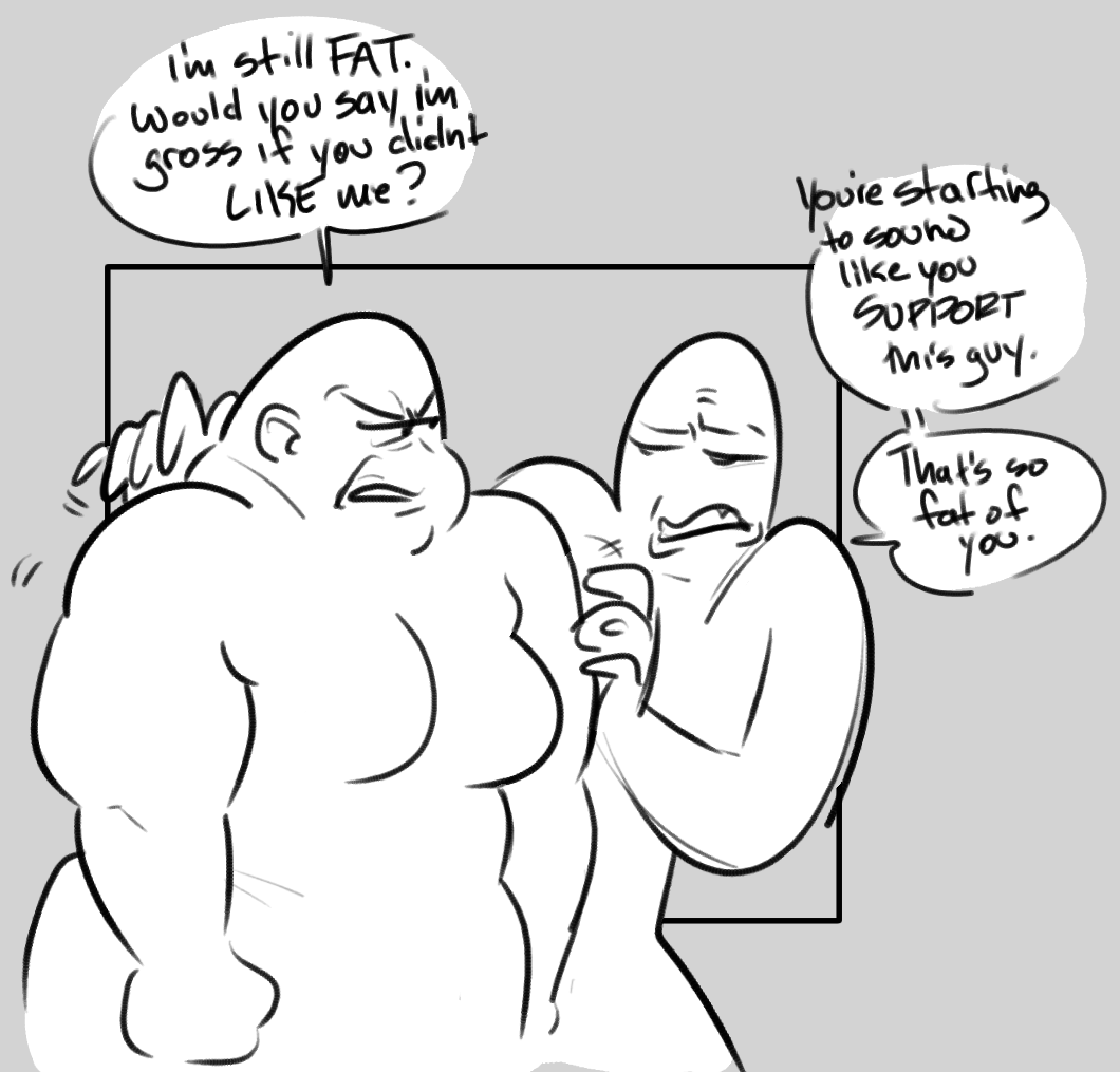 EPASketch's tweet photo. The super fun phenomenon of when someone who's awful is also fat and people decide it's their righteous duty to make fun of them for that instead of their actual character, and you can tell the acceptance of their fat friends is highly conditional to how they feel about them. https://t.co/qm6weVVrsd