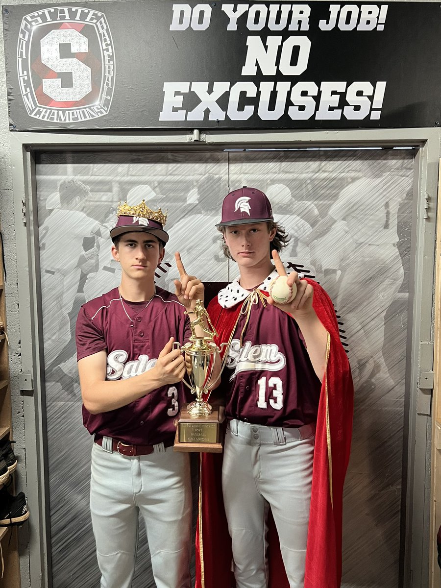 2023 River Ridge District Champions! Spartans win 8-3 in 8 Innings! Kings of the Diamond: Trace Monroe &amp; Carter Black! Monroe: 5 IP, 6 K, 2 BB, 2 ER, 6 H;  3-5, 2B, 2 R, RBI! Black: 3 IP, 0 ER, 1 BB, 4 H; 2-5, 2 RBI, R!